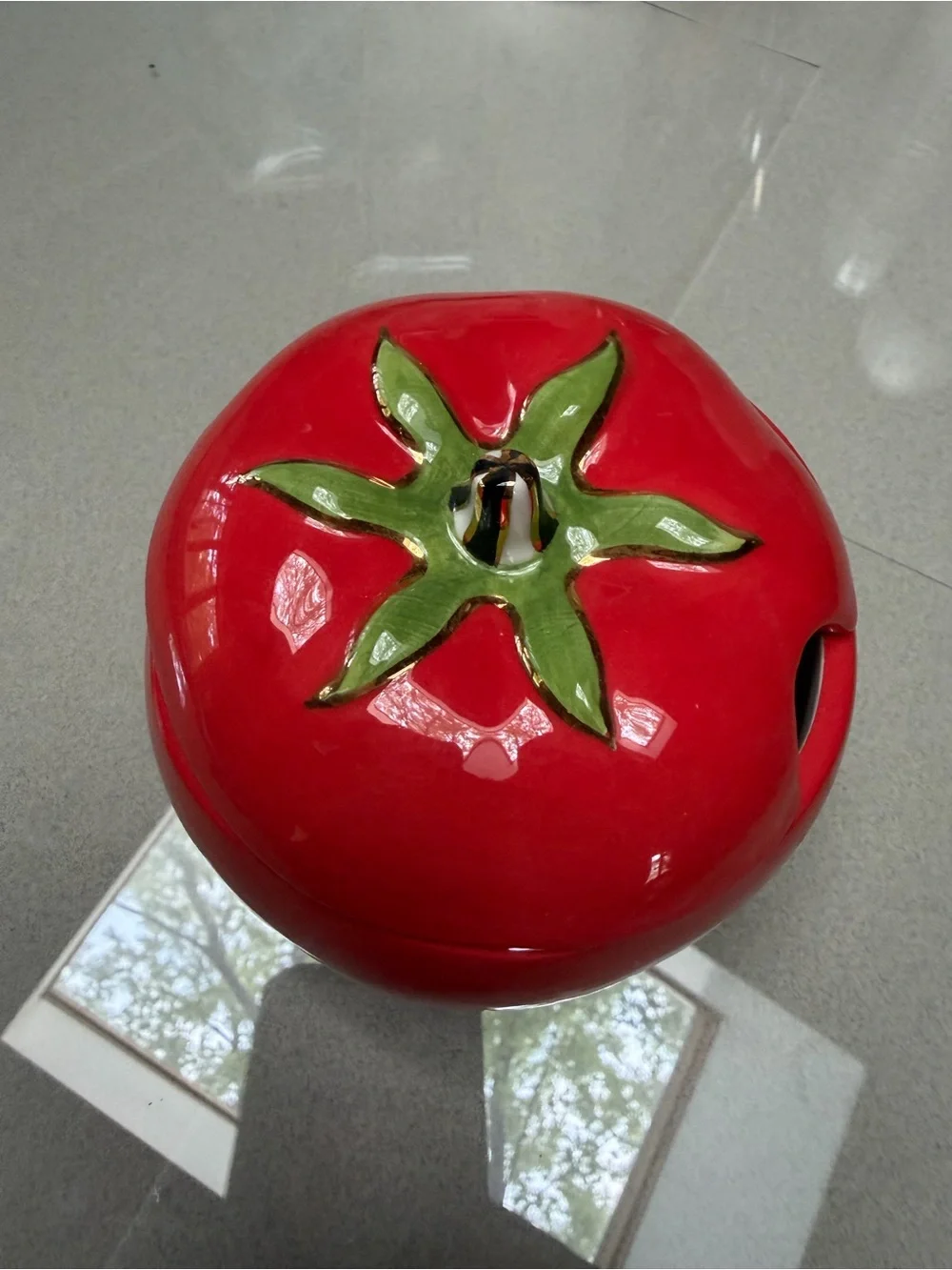 Retired MacKenzie-Childs Red Tomato Serving box- no spoon
